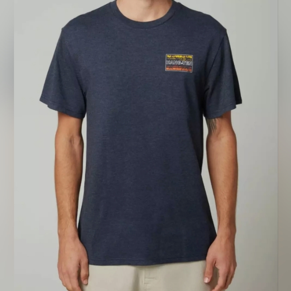 Hang Ten Blue Short Sleeve Tee with Graphic Design